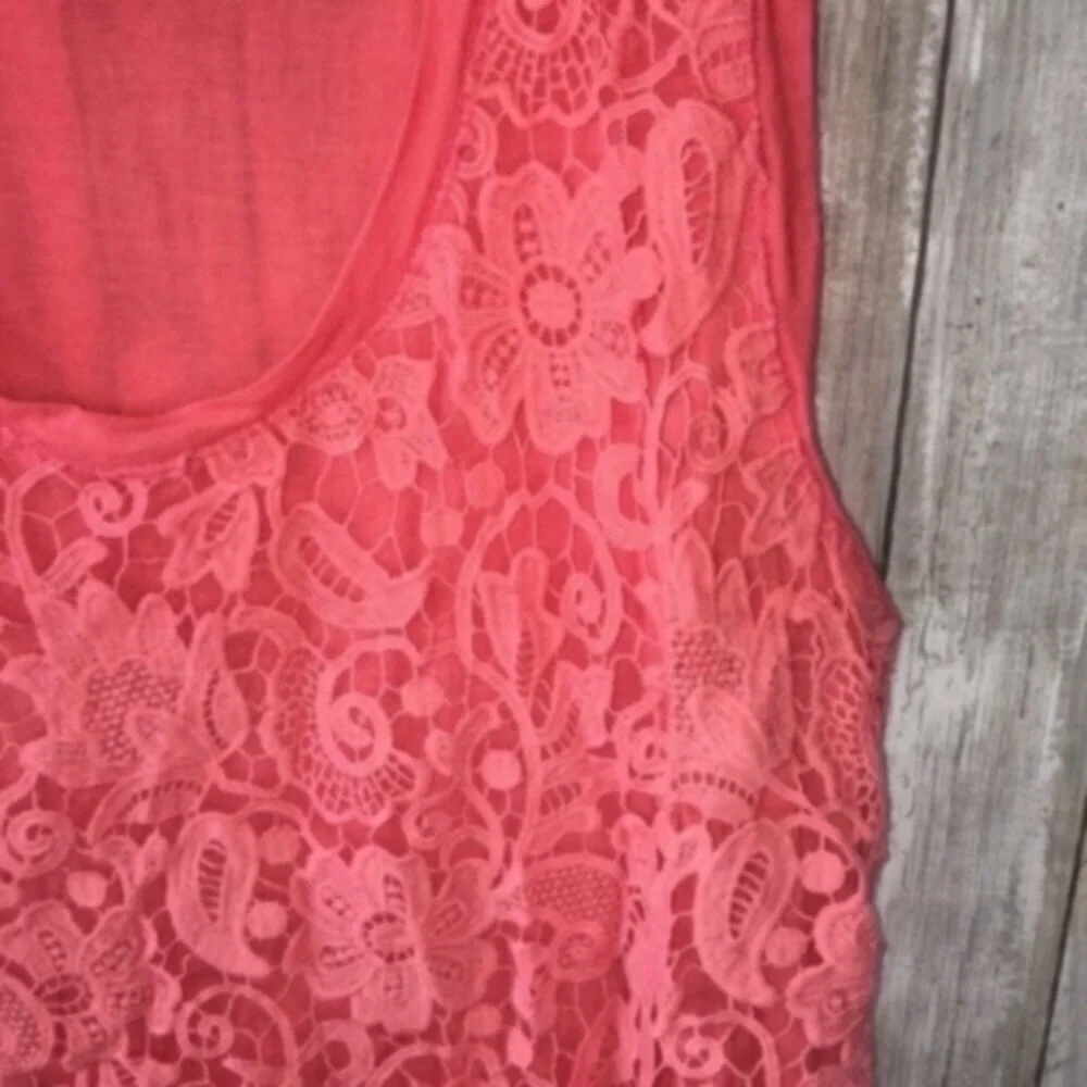 J.Crew Pink Lace Tank Top Sleeveless Blouse Feminine Layering Shell Lightweight
